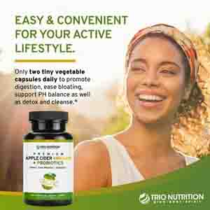 TRIO NUTRITION Apple Cider Vinegar Capsules with Billions of Multi-Strain Probiotics